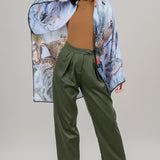 Grande Cheetah Scarf - Cerulean