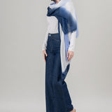 Alpine Cashmere Ombre Scarf in Bayberry and Navy