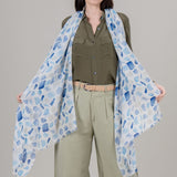 Alpine Cashmere Sea Glass Scarf in Blue Multi
