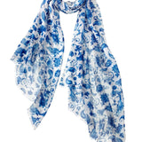 Alpine Cashmere Garden Song Scarf in Blues