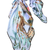 Grande Cheetah Scarf - Cerulean