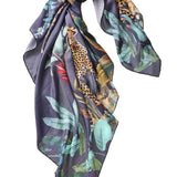 Grande Cheetah Scarf - Ink Blue