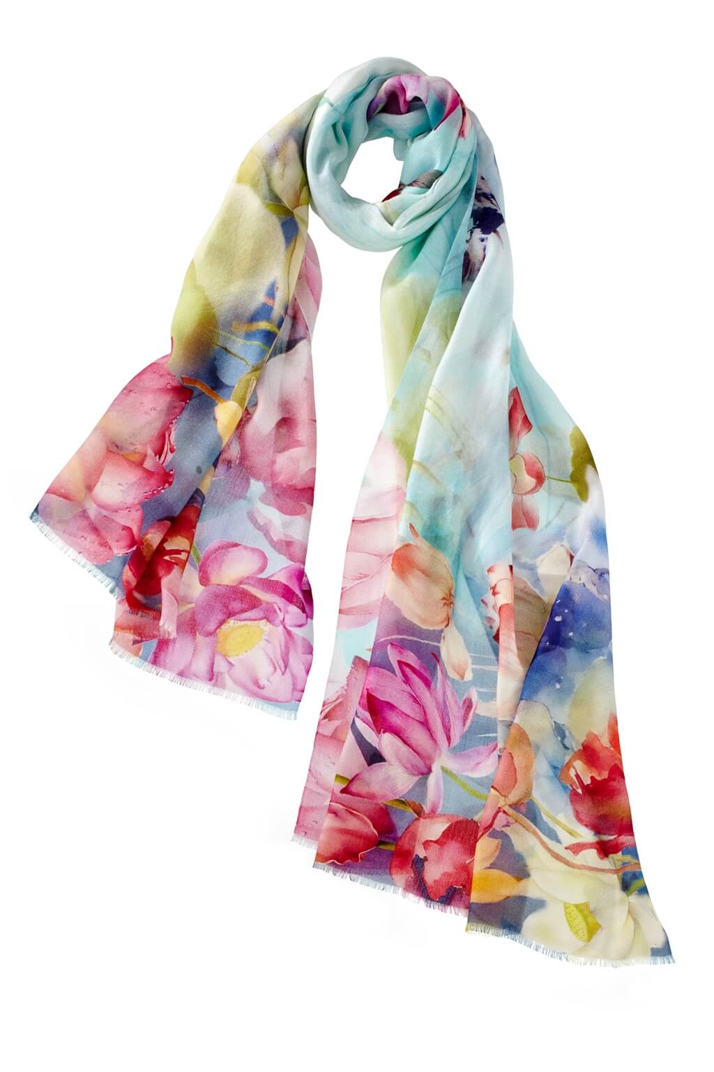 Alpine Cashmere Morning Dip Scarf in Aqua