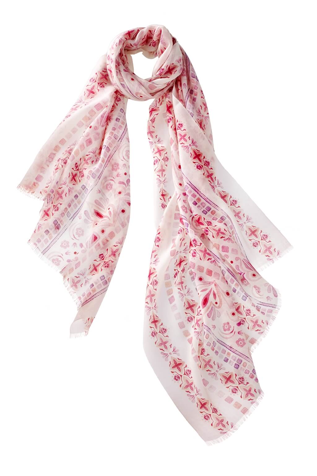 Alpine Cashmere Mozaic Scarf in Pink/Lilac