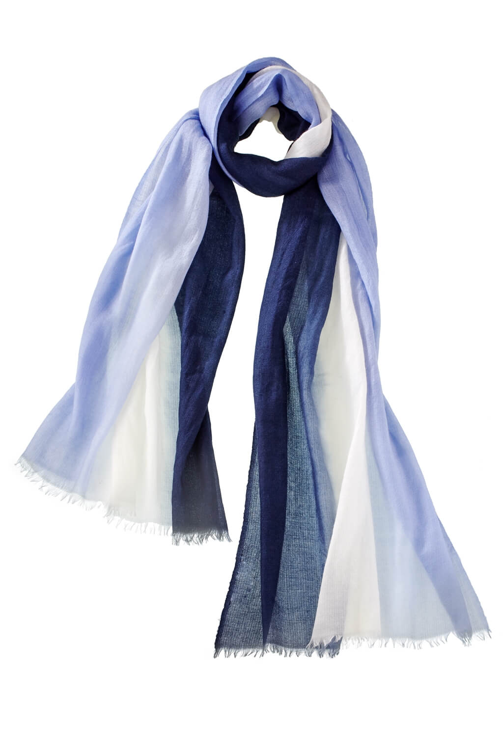 Alpine Cashmere Ombre Scarf in Bayberry and Navy