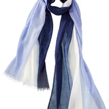 Alpine Cashmere Ombre Scarf in Bayberry and Navy