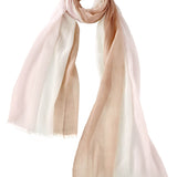 Alpine Cashmere Ombre Scarf in Camel and Soft Pink