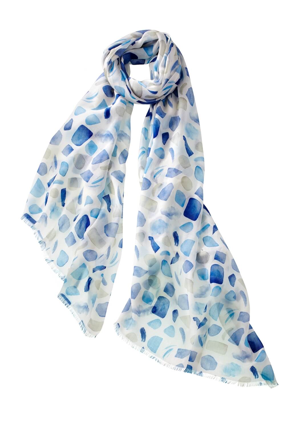 Alpine Cashmere Sea Glass Scarf in Blue Multi