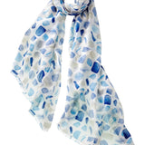 Alpine Cashmere Sea Glass Scarf in Blue Multi
