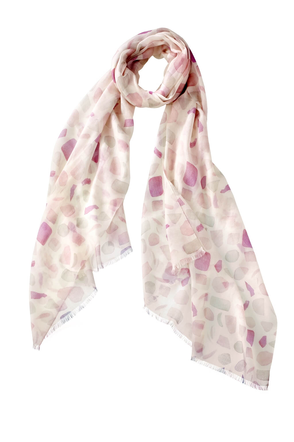 Alpine Cashmere Sea Glass Scarf in Pink Multi