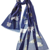 Alpine Cashmere's Featherweight Cashmere Cat Scarf in navy blue