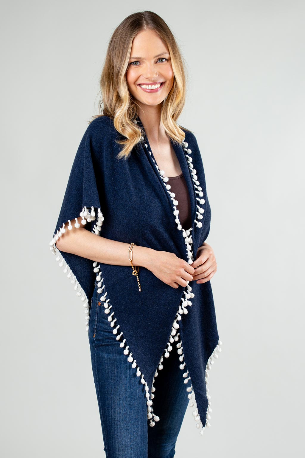 Cashmere Pom Pom Wrap