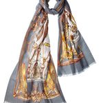 Alpine Cashmere's Featherweight Equestrian-Inspired Equino Scarf in Steel Gray
