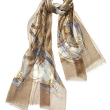 Alpine Cashmere's Featherweight Cinta Scarf in Camel and Ivory