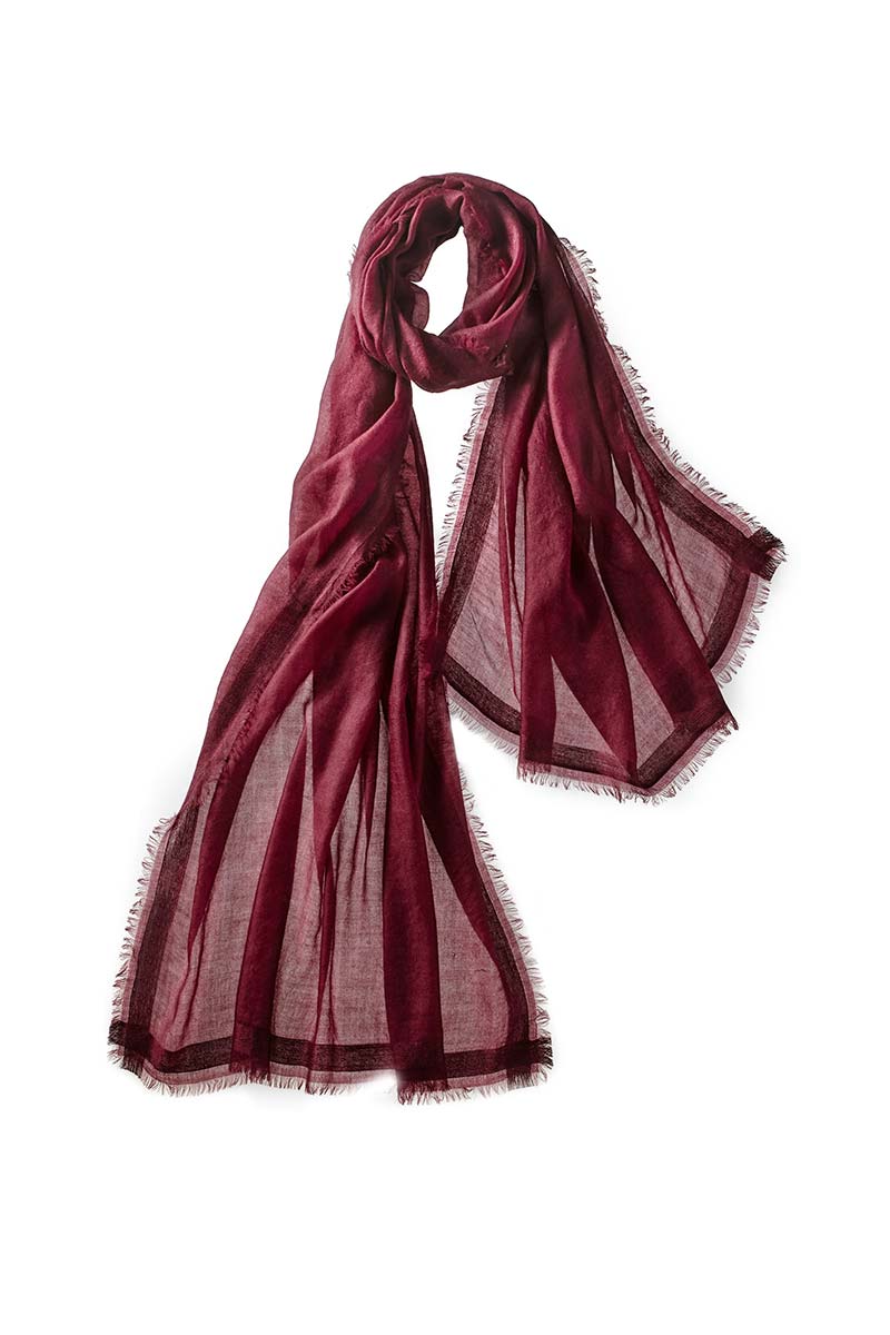 Alpine Cashmere Featherweight Finezza Scarf in Claret Red