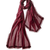 Alpine Cashmere Featherweight Finezza Scarf in Claret Red