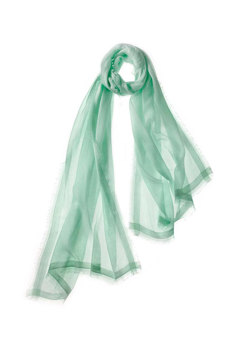 Alpine Cashmere Featherweight Finezza Scarf in Honeydew Green