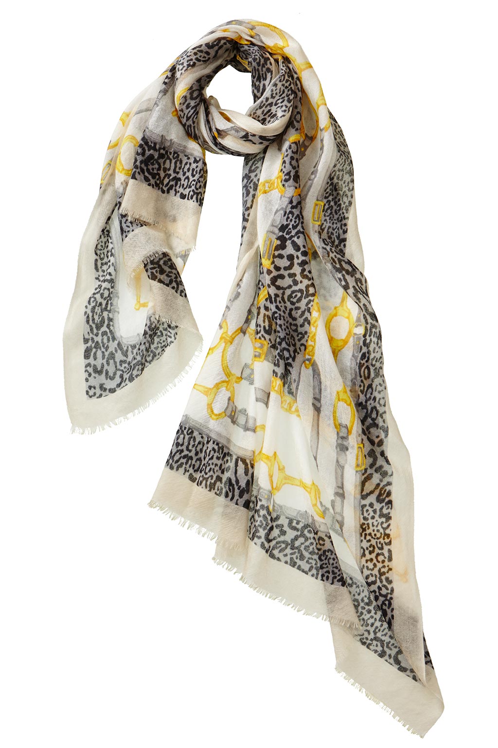 Alpine Cashmere Leopardo Scarf in Gold