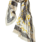 Alpine Cashmere Leopardo Scarf in Gold