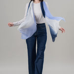 Alpine Cashmere Ombre Scarf in Bayberry and Navy