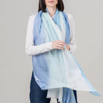 Alpine Cashmere Ombre Scarf in Placid Blue and Mint
