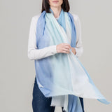 Alpine Cashmere Ombre Scarf in Placid Blue and Mint