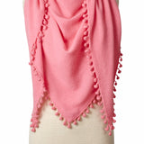 Pom-Pom Triangle Wrap - Flamingo