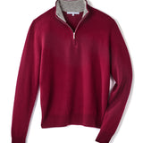 Men's Quarter Zip - Burgundy/Flint