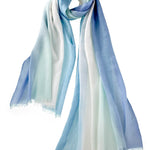 Alpine Cashmere Ombre Scarf in Placid Blue and Mint