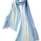 Alpine Cashmere Ombre Scarf in Placid Blue and Mint