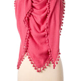 Pom-Pom Triangle Wrap - Rhubarb