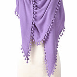 Pom-Pom Triangle Wrap - Violet