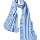 Ruffle Oblong Wrap - Blue Heather