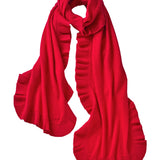 Ruffle Oblong Wrap - Chili