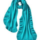 Ruffle Oblong Wrap - Turquoise