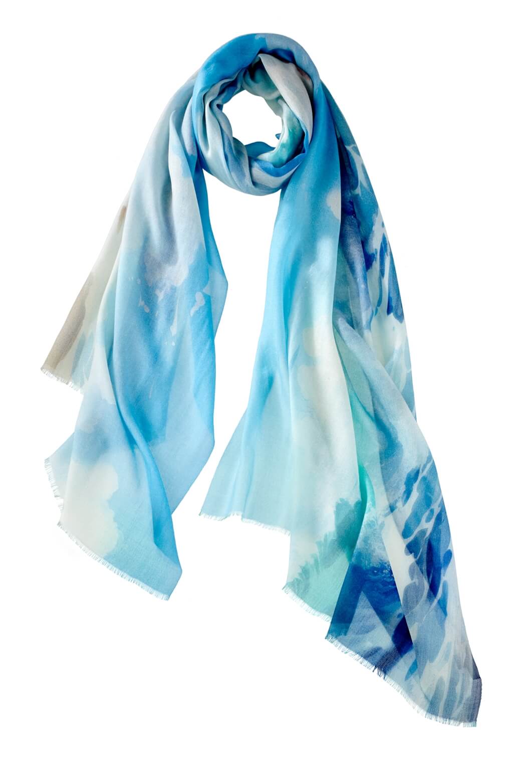Alpine Cashmere Wave Scarf in Sea Spray