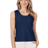 Pima Cotton Scoop Neck Tank - Navy Blue