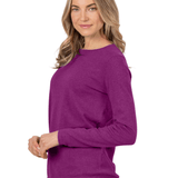 Pima Cotton Long Sleeve Crew Sweater - Mulberry