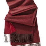 Alpine Cashmere Ripple Finish Reversible Wrap in Burgundy and Crimson