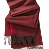 Alpine Cashmere Ripple Finish Reversible Wrap in Burgundy and Crimson