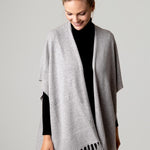 Alpine Cashmere Fringed Alicia Wrap in Birch