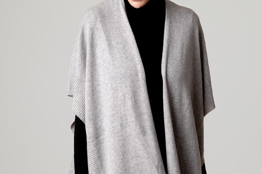 Alpine Cashmere Fringed Alicia Wrap in Birch