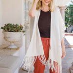 Alpine Cashmere Fringed Alicia Wrap in Ivory