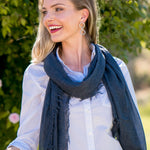 Alpine Cashmere Featherweight Alta Scarf in Charcoal Gray Melange