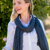 Alpine Cashmere Featherweight Alta Scarf in Charcoal Gray Melange