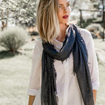 Alpine Cashmere Featherweight Alta Scarf in Charcoal Gray Melange