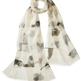 Alpine Cashmere's Featherweight Cashmere Cat Scarf in ivory