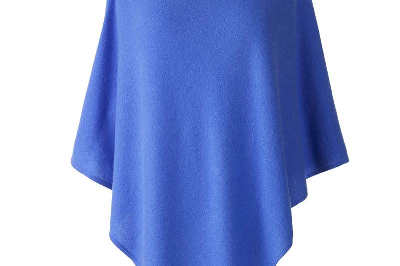 Alpine Cashmere's Classic Poncho in Cornflower Blue
