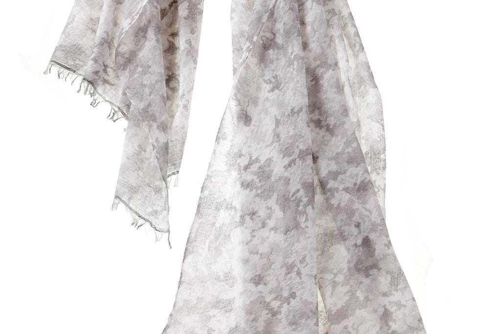 Alpine Cashmere Clouds Scarf in Grays