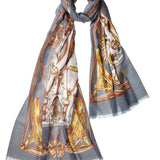 Alpine Cashmere's Featherweight Equestrian-Inspired Equino Scarf in Steel Gray